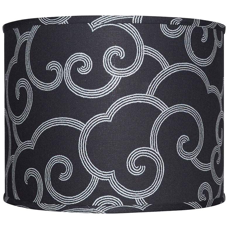 Image 1 Black with Gray Scroll Lamp Shade 14x14x11 (Spider)