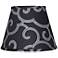 Black with Gray Scroll Lamp Shade 6x12x8 (Spider)