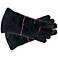 Black with Red Trim Small Suede Hearth Gloves