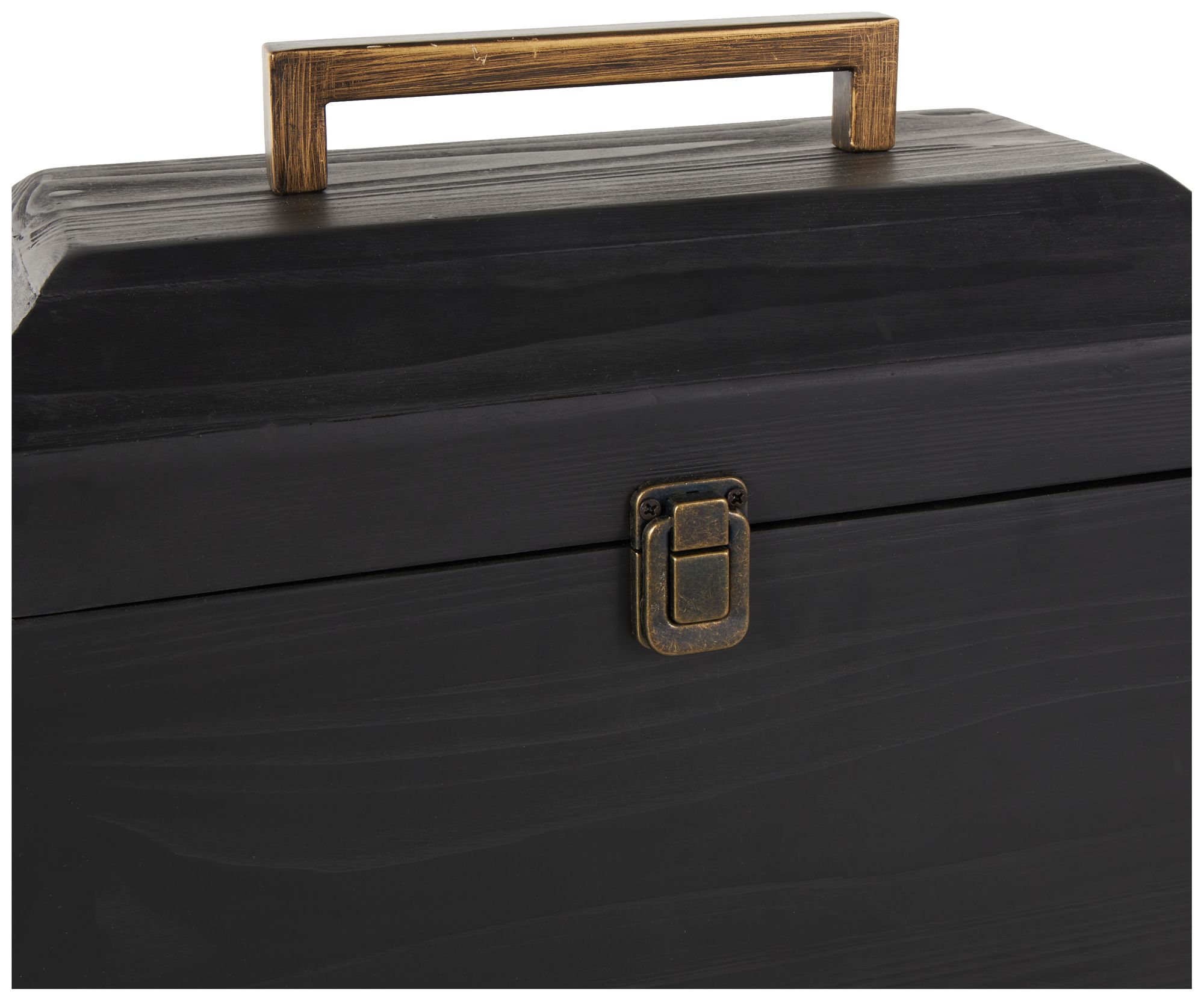 Image 2 Black Wood Contemporary Box, S/2 16", 14"W more views