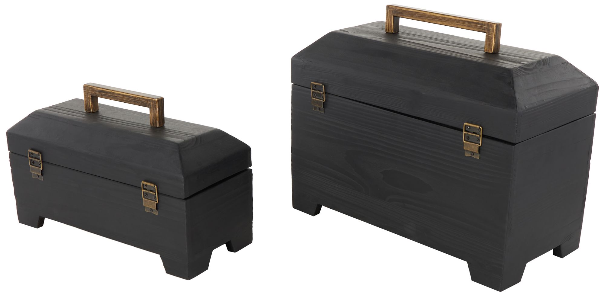 Image 5 Black Wood Contemporary Box, S/2 16", 14"W more views