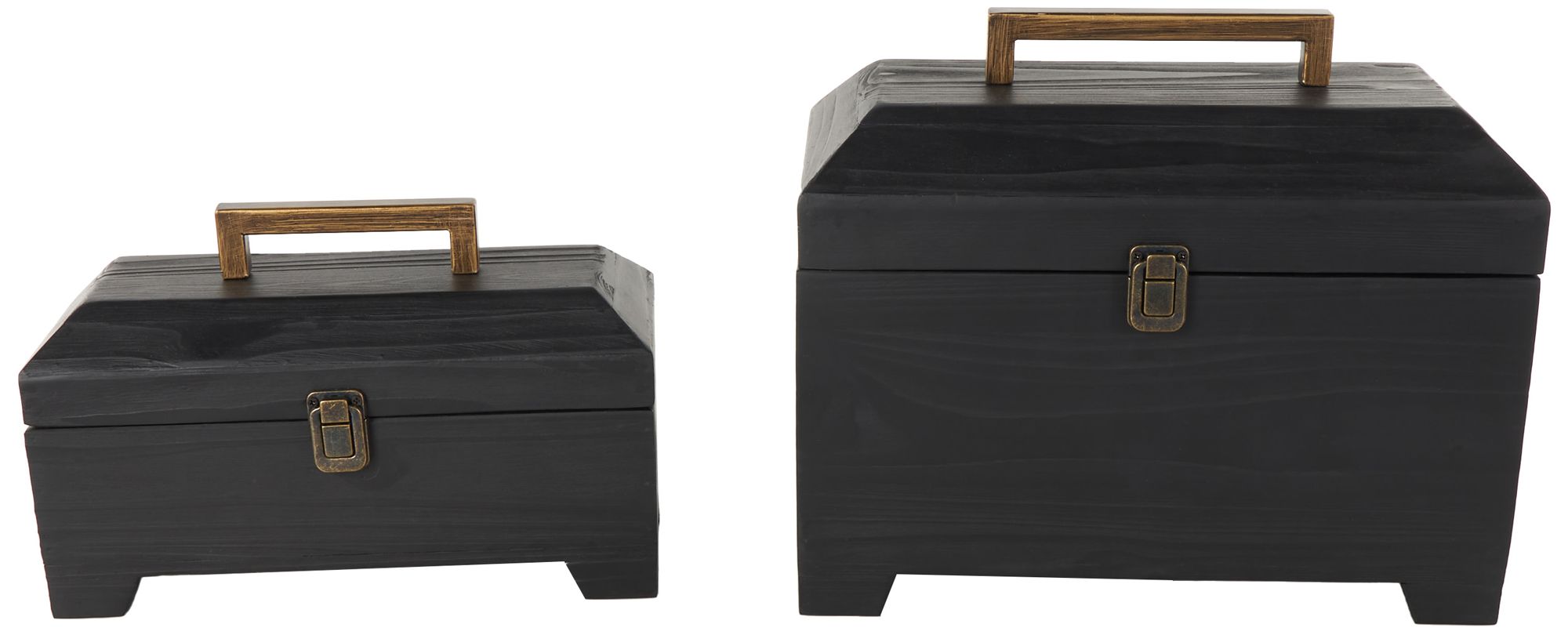 Image 6 Black Wood Contemporary Box, S/2 16", 14"W more views