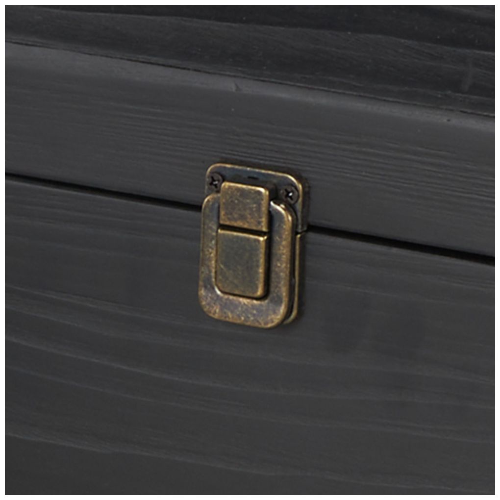 Black Wood Contemporary Box, S/2 16", 14"W