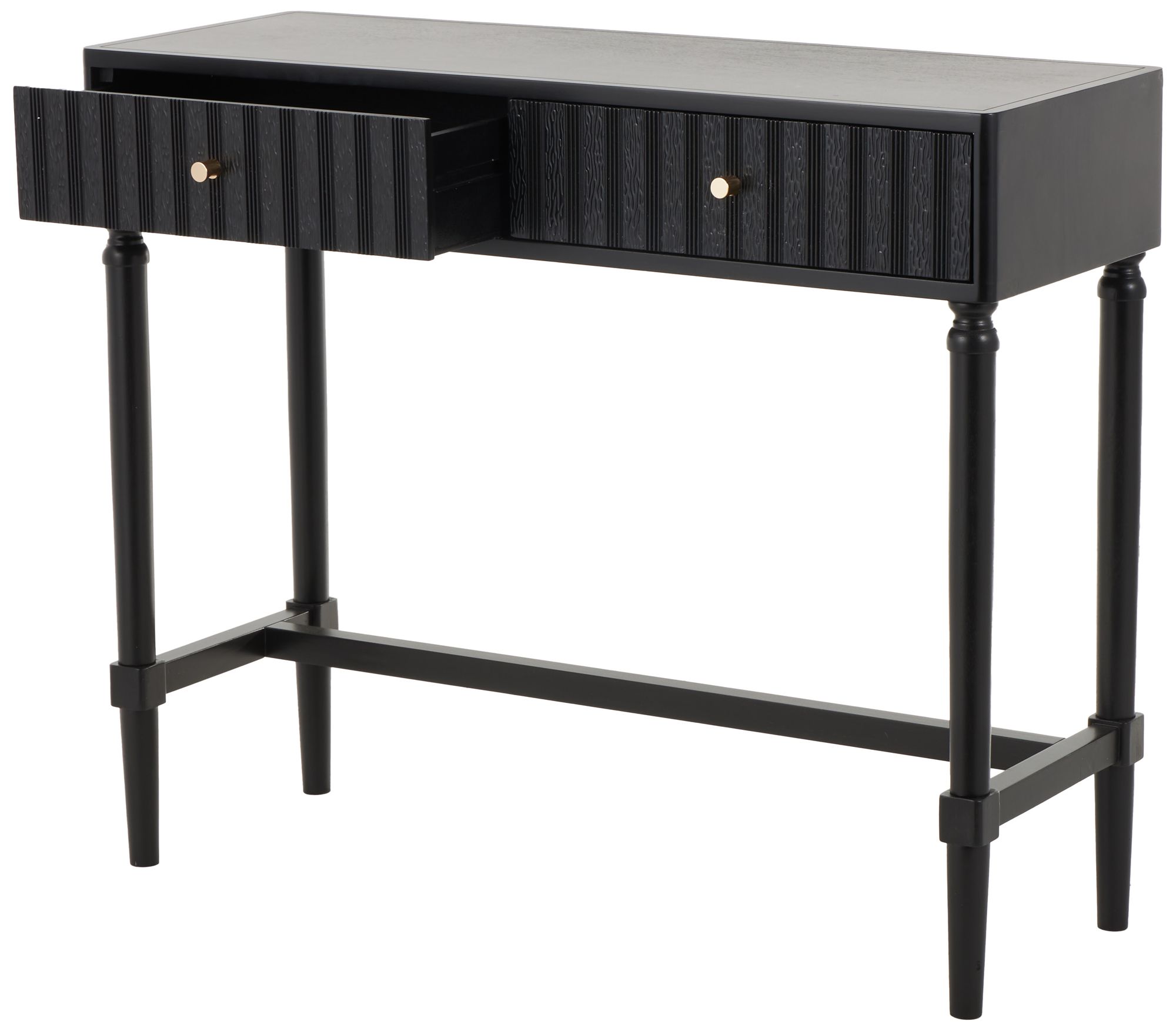 Image 6 Black Wood Contemporary Console Table, 36" x 14" x 30" more views