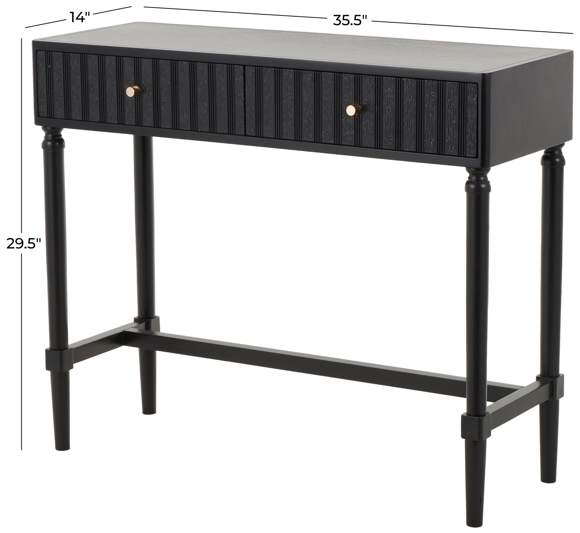 Image 7 Black Wood Contemporary Console Table, 36" x 14" x 30" more views
