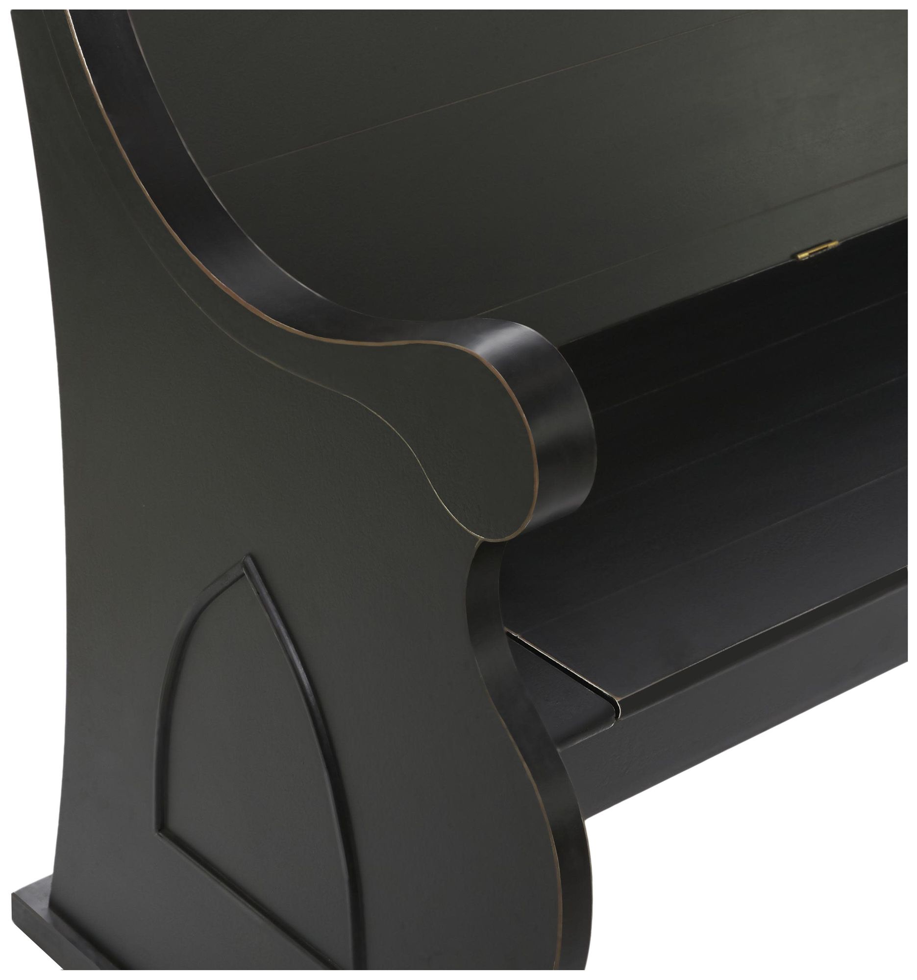 Image 3 Black Wood Farmhouse Storage Bench, 50" x 24" x 36" more views