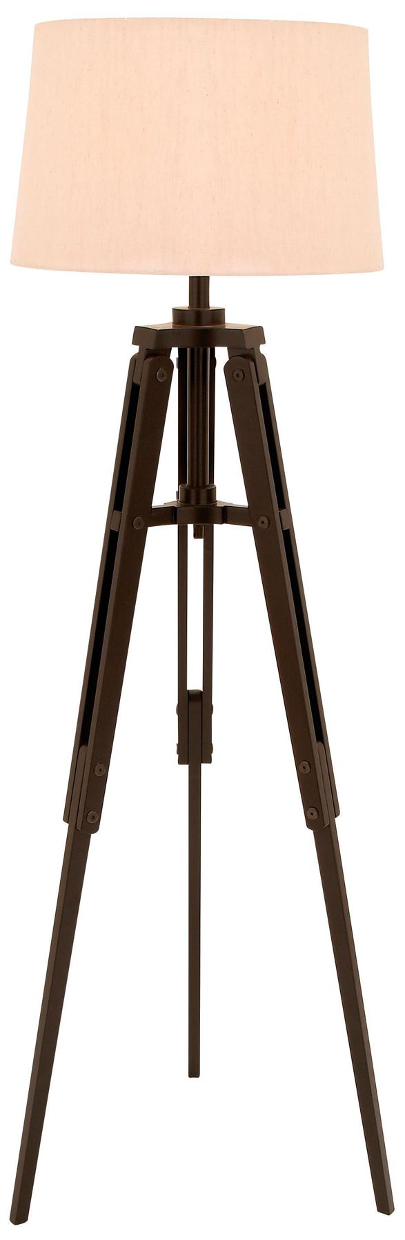 Black Wood Industrial Floor Lamp, 21" x 21" x 62"