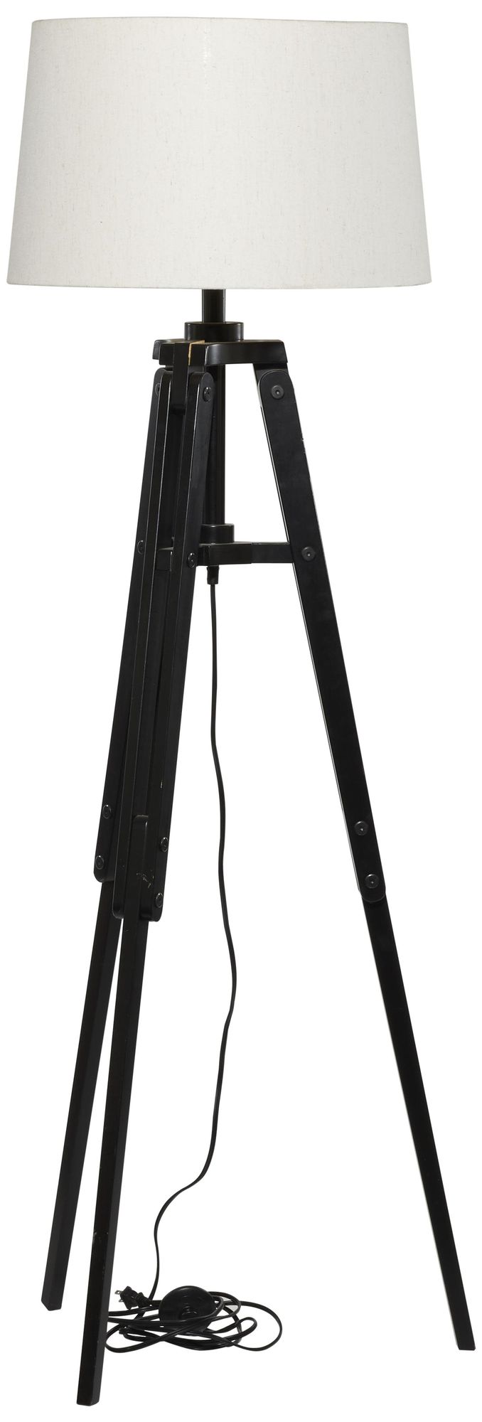Image 5 Black Wood Industrial Floor Lamp, 21" x 21" x 62" more views