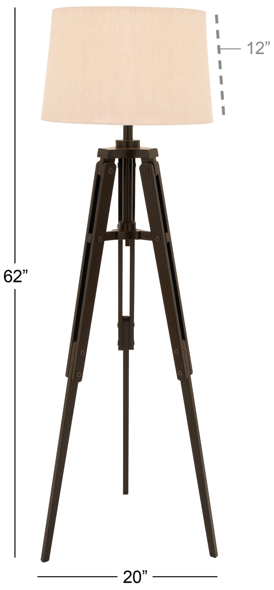 Image 7 Black Wood Industrial Floor Lamp, 21" x 21" x 62" more views