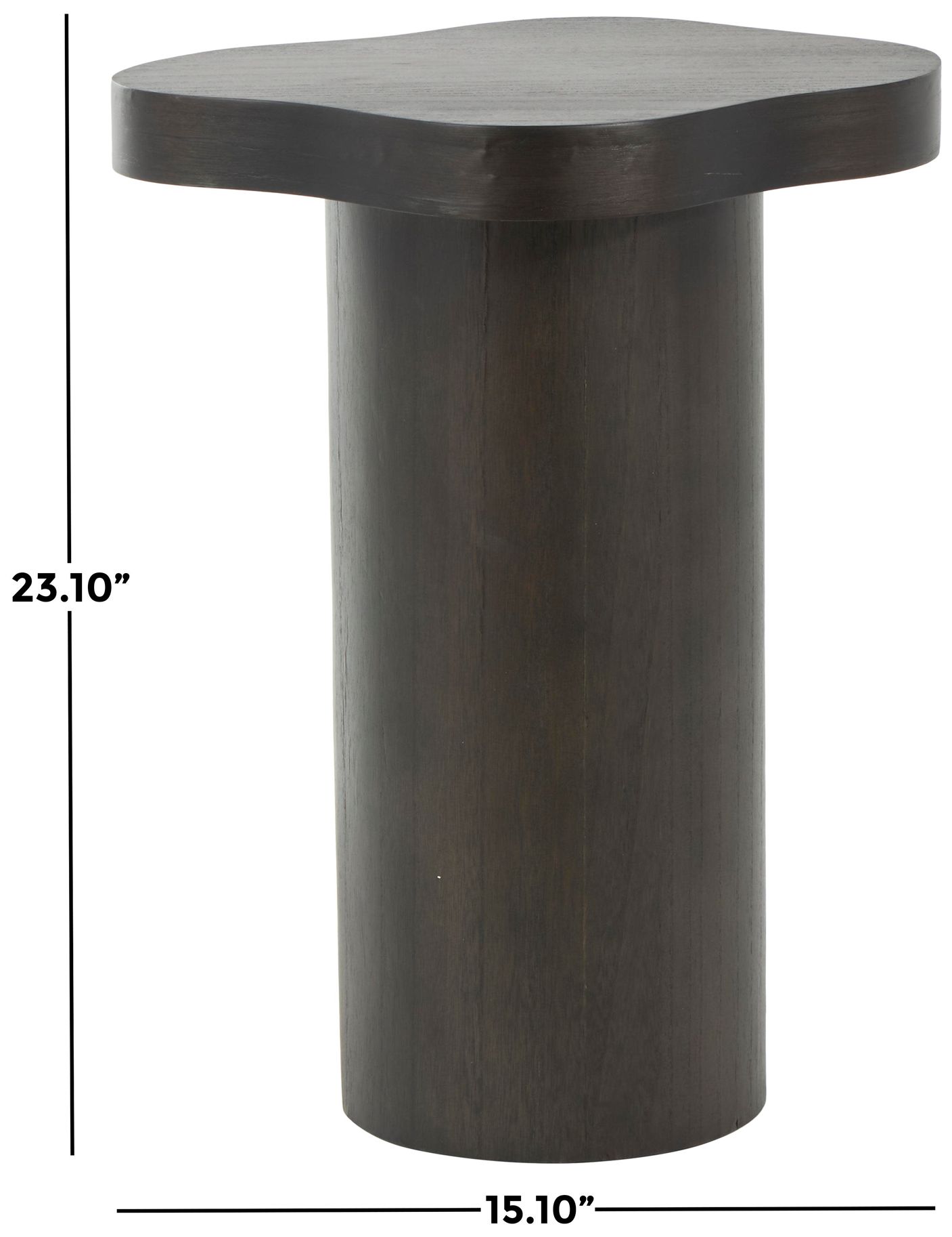 Image 7 Black Wood Modern Accent Table, 15" x 15" x 23" more views