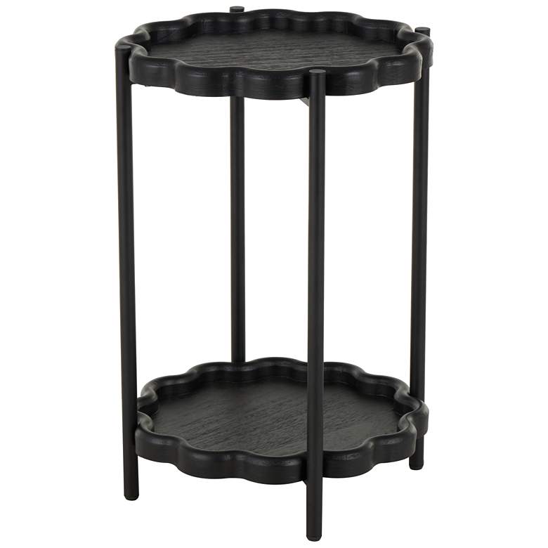 Image 1 Black Wood Modern Accent Table, 15" x 15" x 24"
