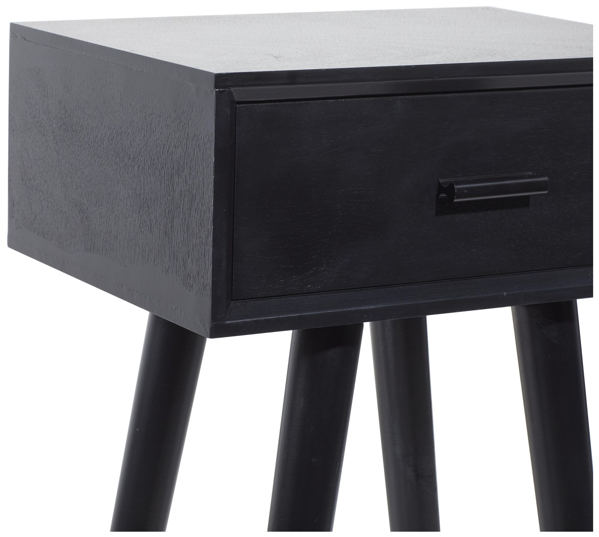 Image 3 Black Wood Modern Accent Table, 16" x 13" x 28" more views