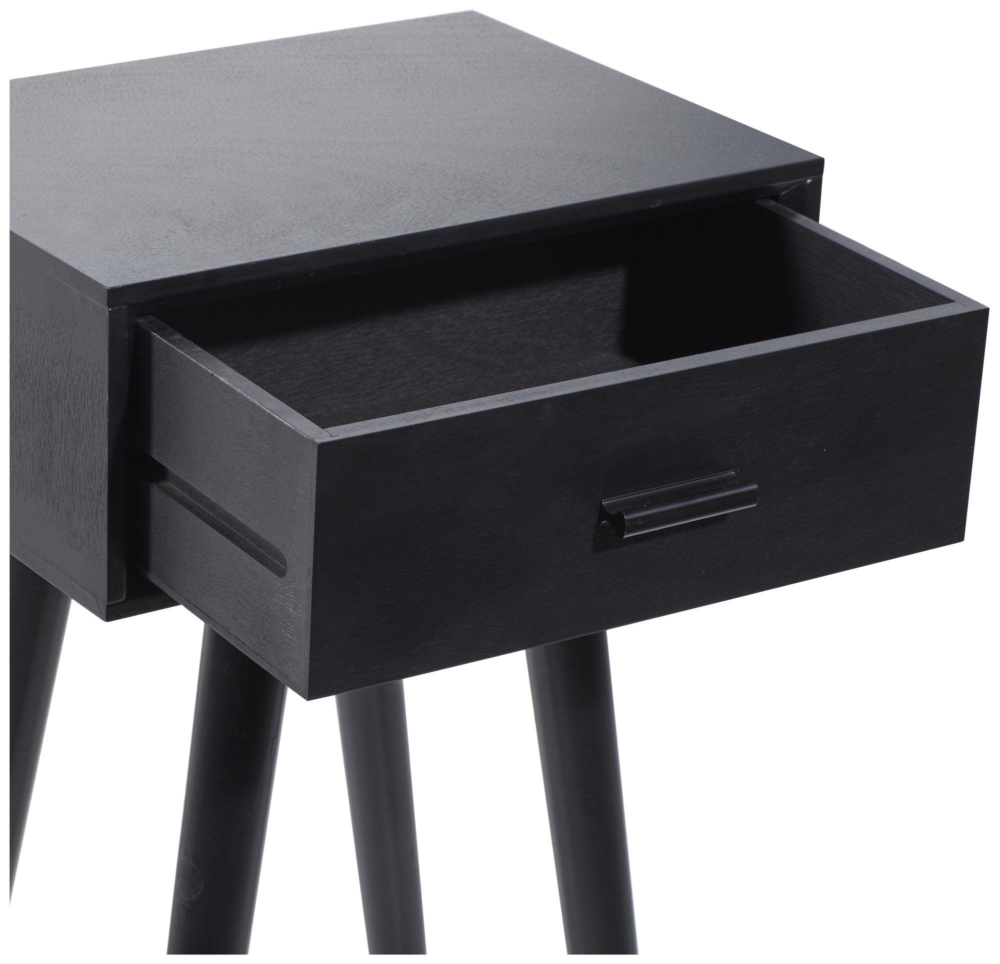 Image 4 Black Wood Modern Accent Table, 16" x 13" x 28" more views