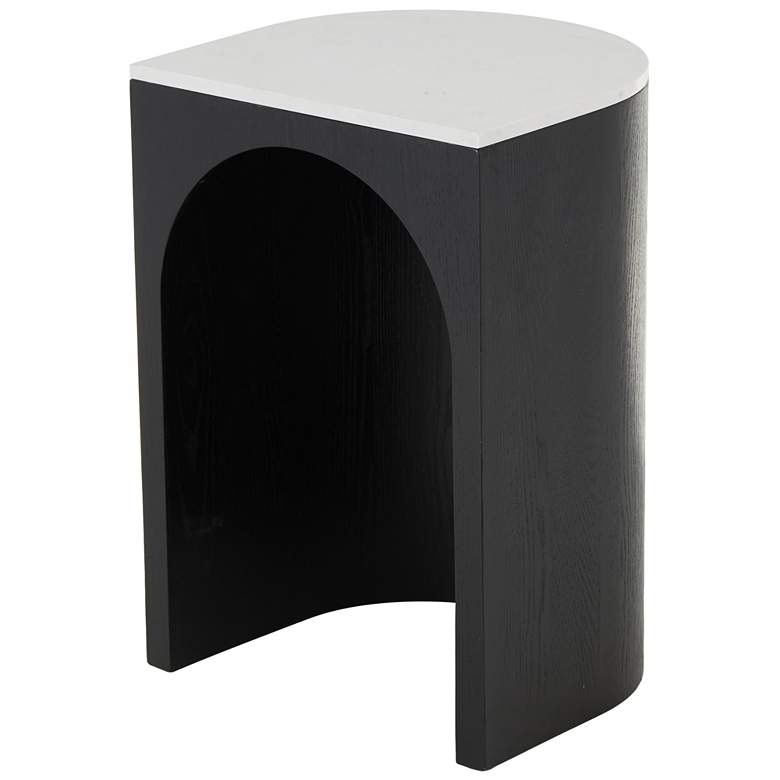 Image 1 Black Wood Modern Accent Table, 16" x 14" x 23"
