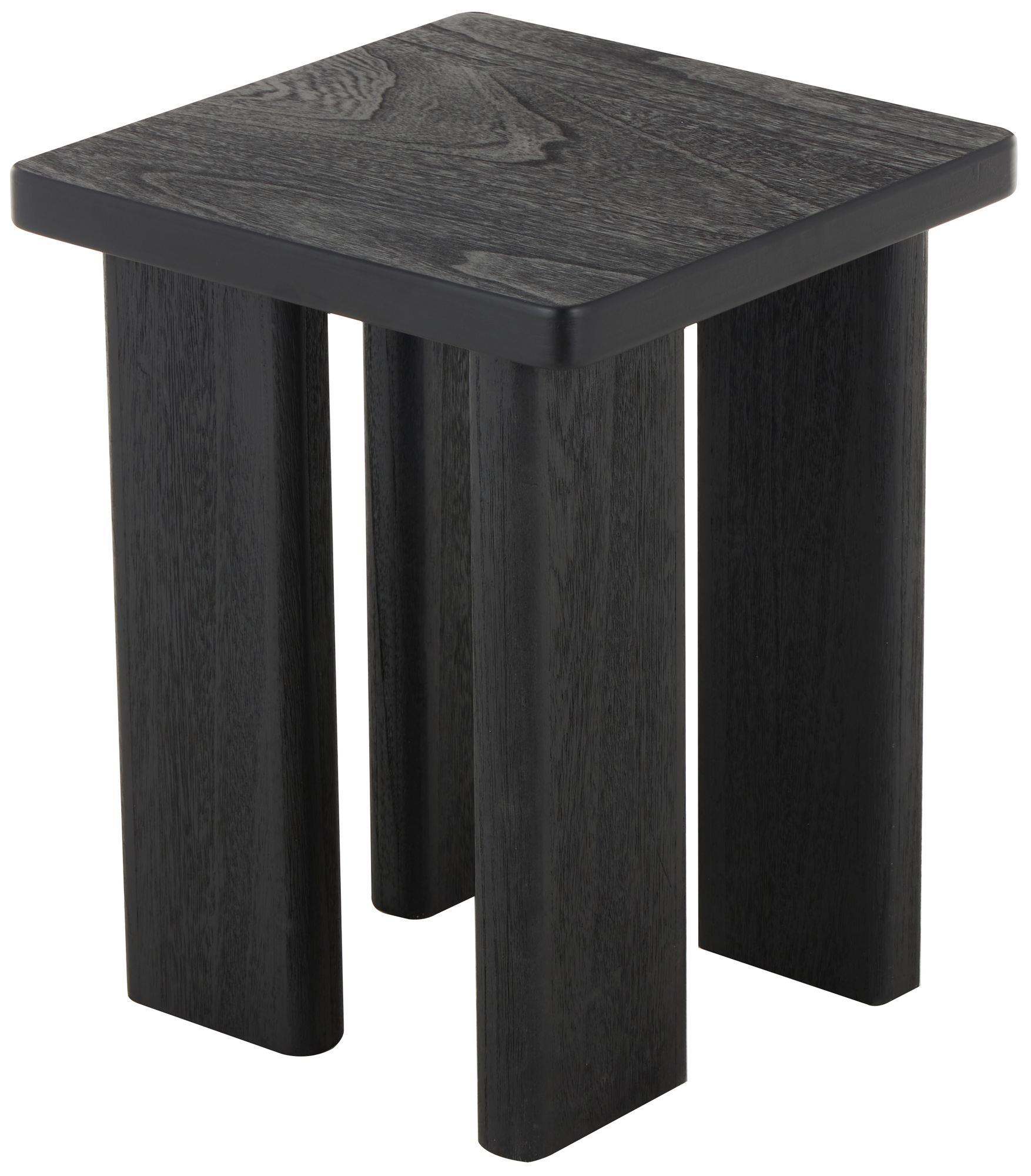 Image 2 Black Wood Modern Accent Table, 16" x 16" x 20"