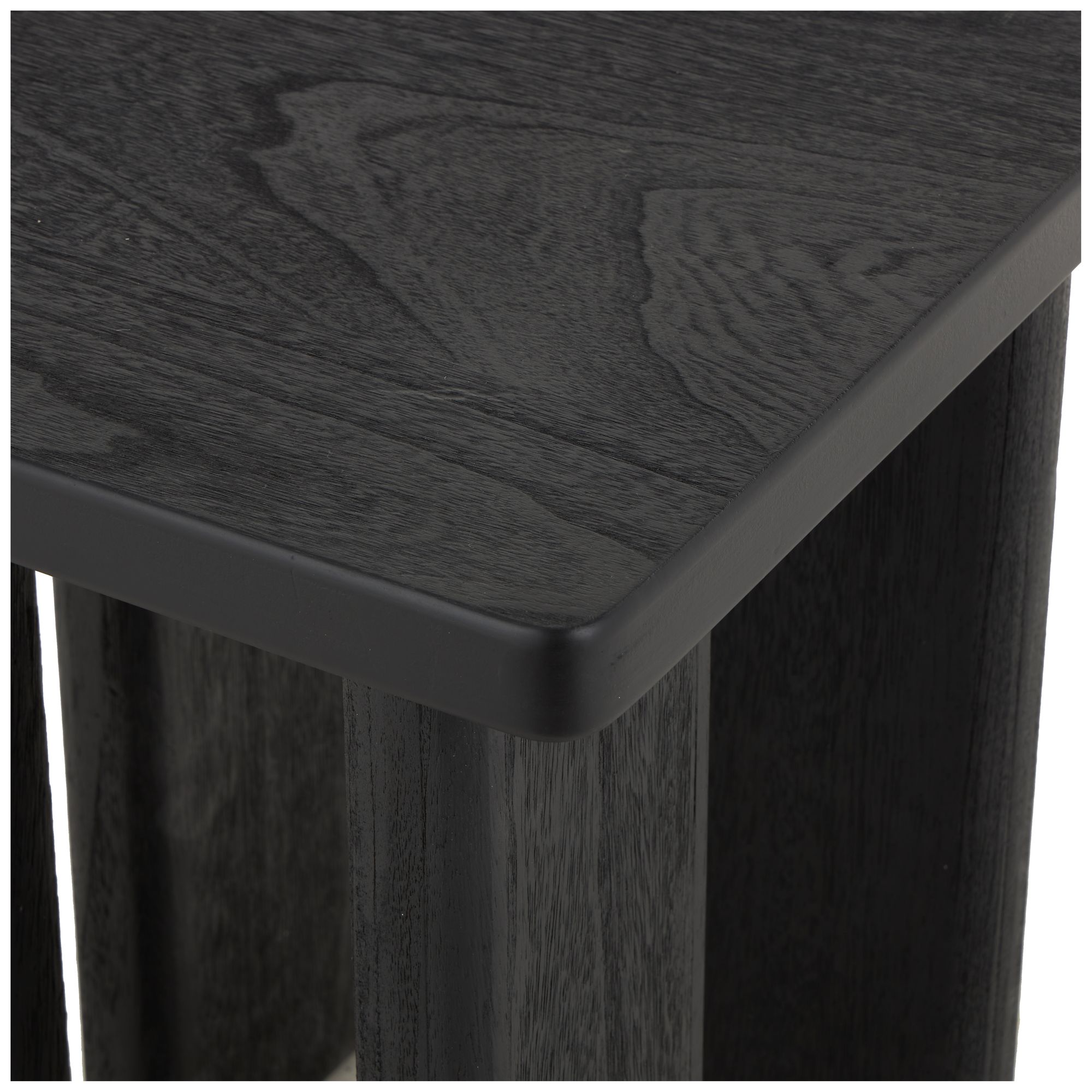 Image 4 Black Wood Modern Accent Table, 16" x 16" x 20" more views