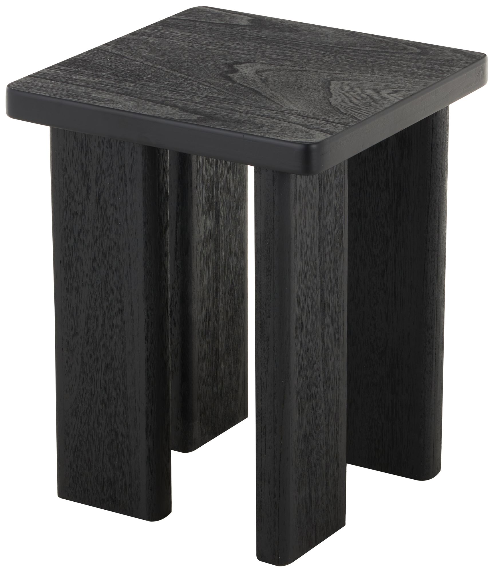 Image 5 Black Wood Modern Accent Table, 16" x 16" x 20" more views