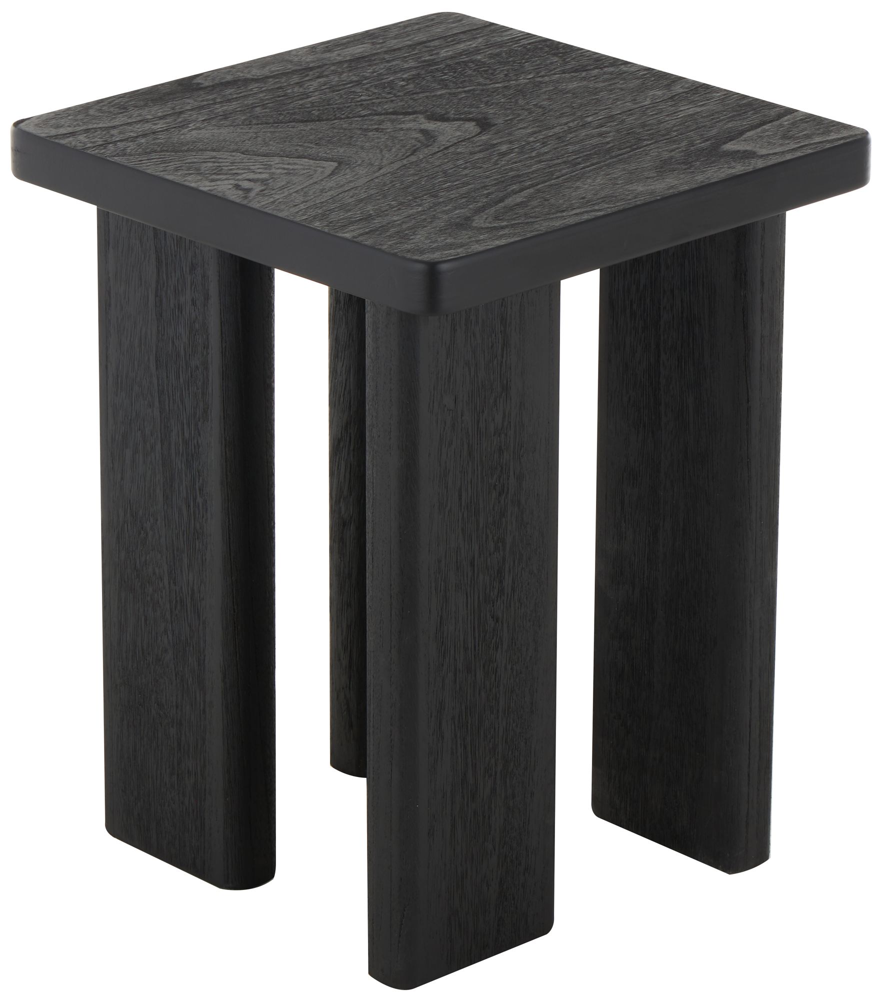 Image 6 Black Wood Modern Accent Table, 16" x 16" x 20" more views