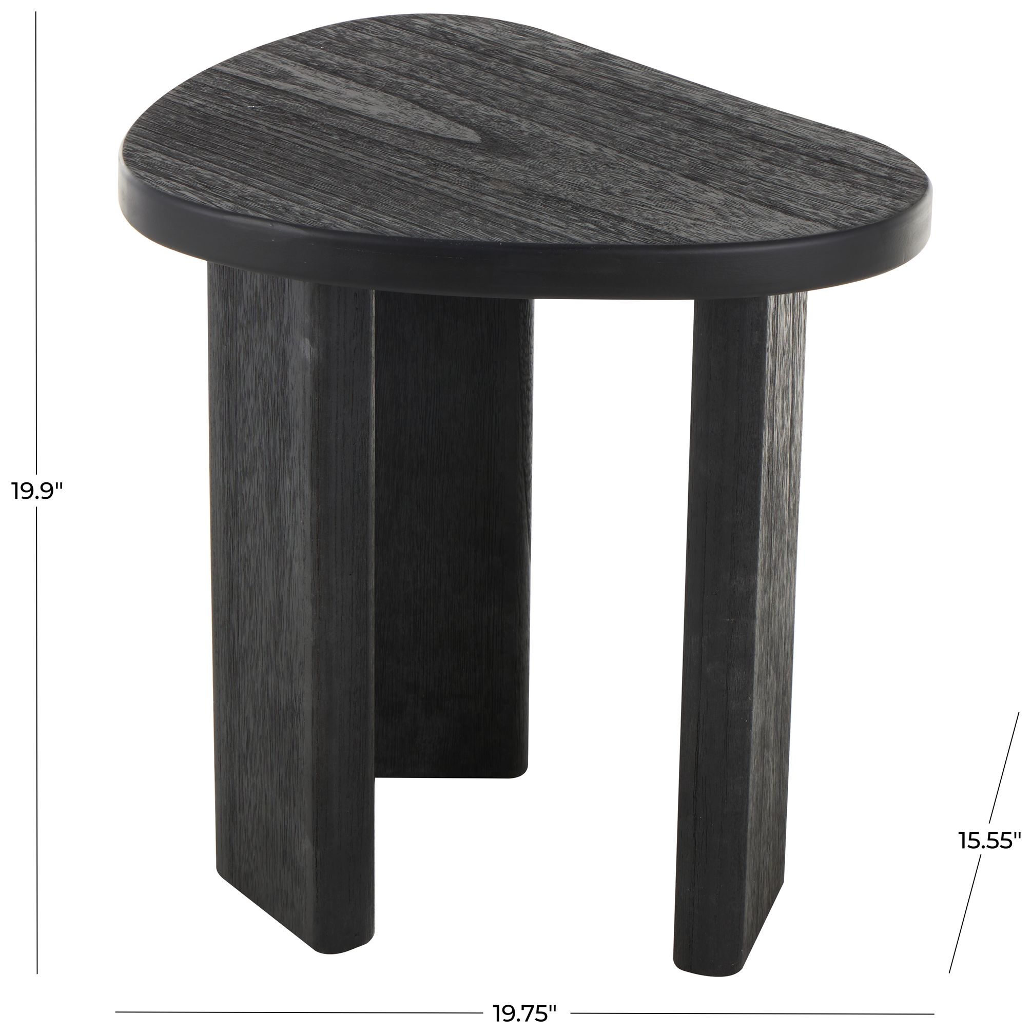 Image 7 Black Wood Modern Accent Table, 20" x 16" x 20" more views