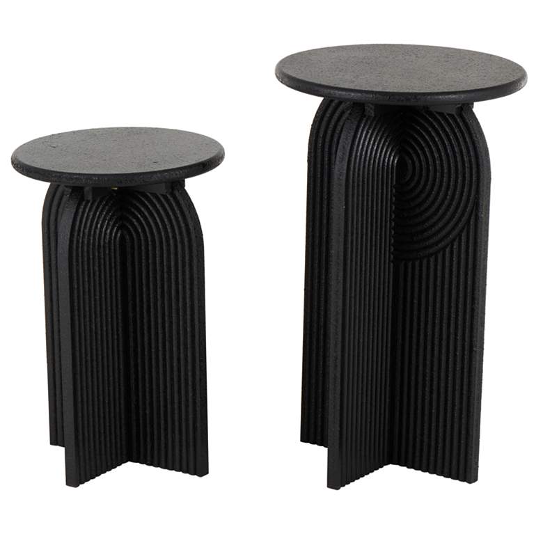 Image 1 Black Wood Modern Accent Table, S/2 23", 18"H