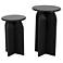 Black Wood Modern Accent Table, S/2 23", 18"H