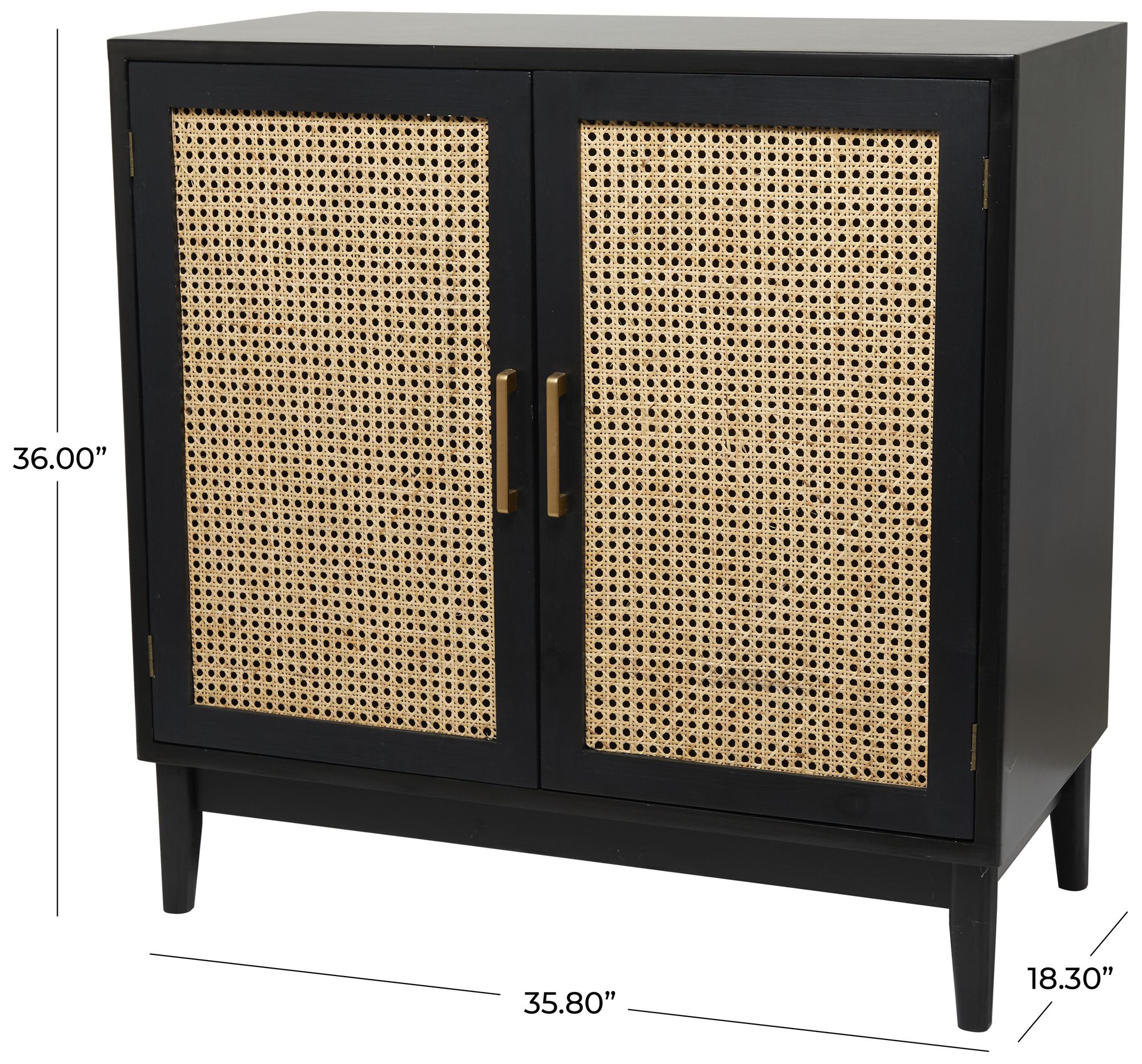 Image 7 Black Wood Modern Cabinet, 36" x 18" x 36" more views