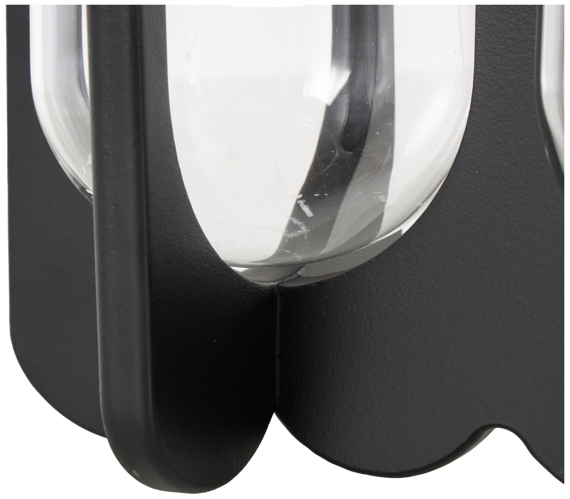 Image 3 Black Wood Modern Candle Holder, 14" x 5" x 7" more views