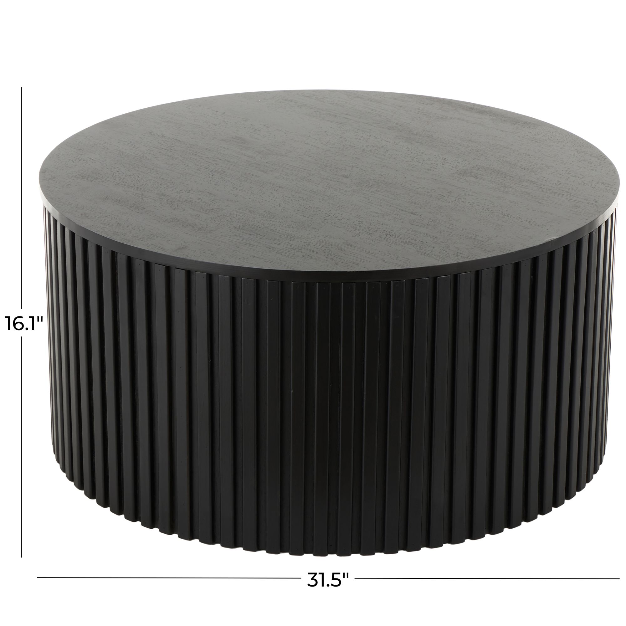 Image 7 Black Wood Modern Coffee Table, 32" x 32" x 16" more views