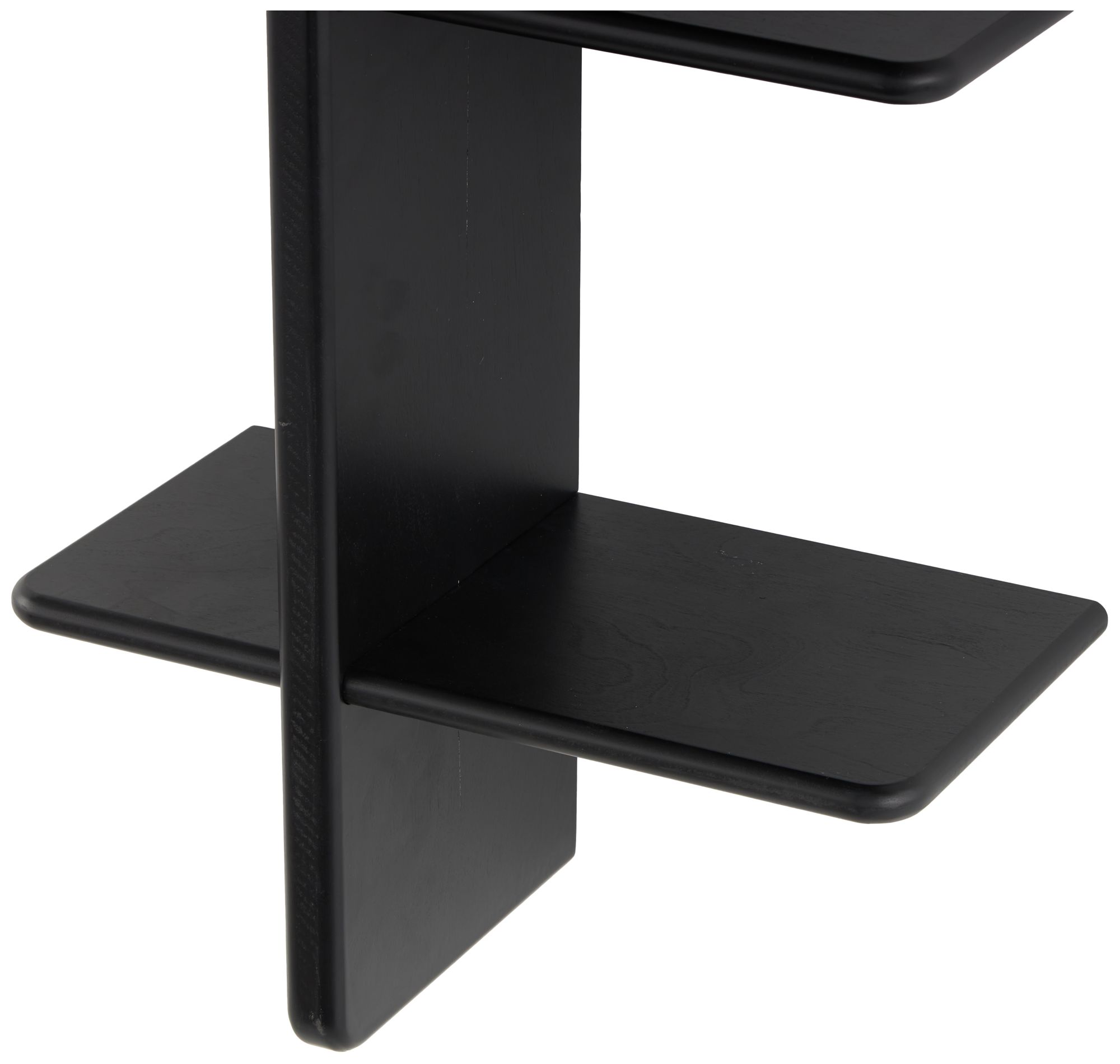 Image 3 Black Wood Modern Wall Shelf, 15" x 8" x 44" more views