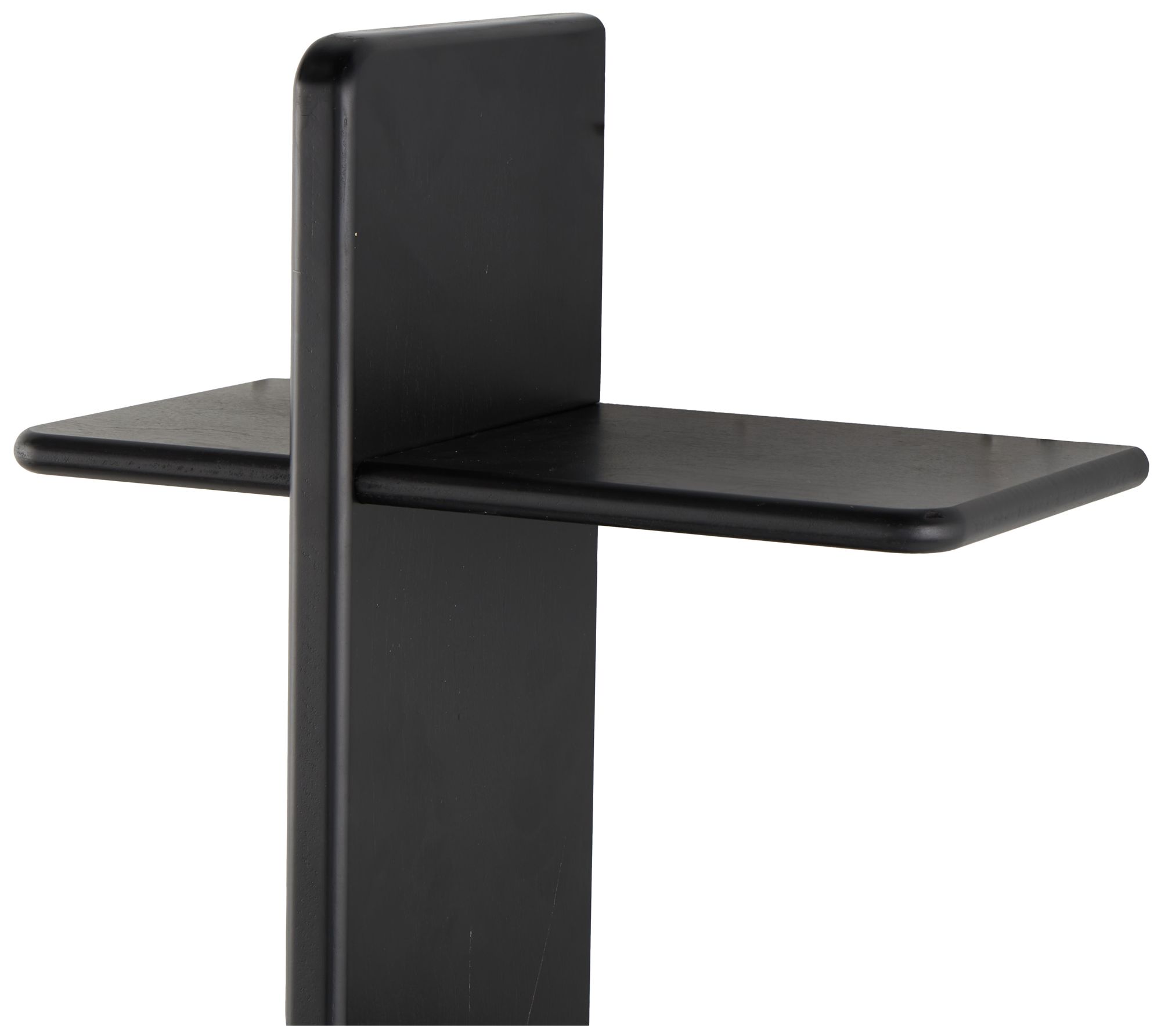 Image 4 Black Wood Modern Wall Shelf, 15" x 8" x 44" more views