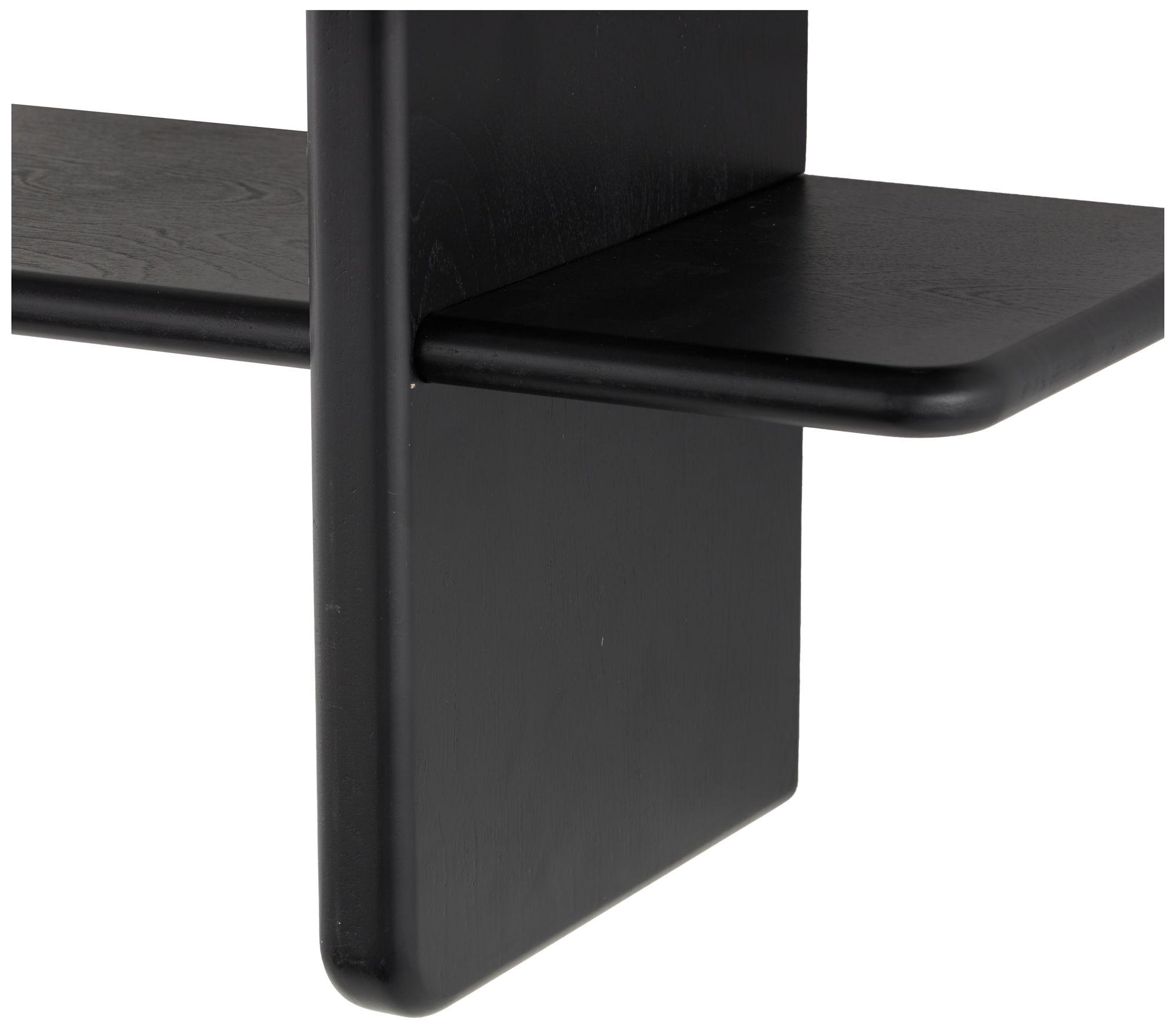 Image 3 Black Wood Modern Wall Shelf, 19" x 8" x 33" more views