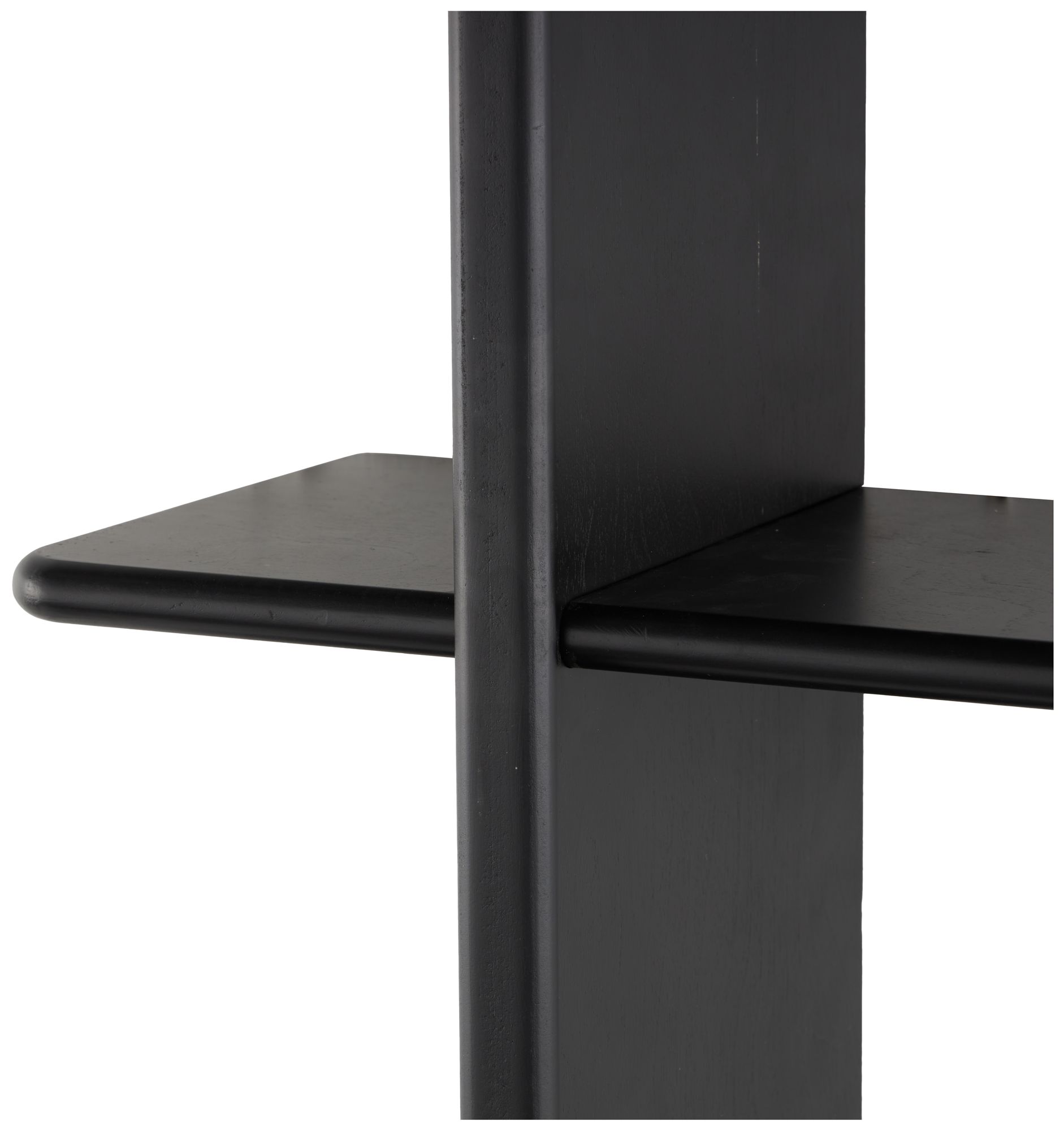 Image 4 Black Wood Modern Wall Shelf, 19" x 8" x 33" more views