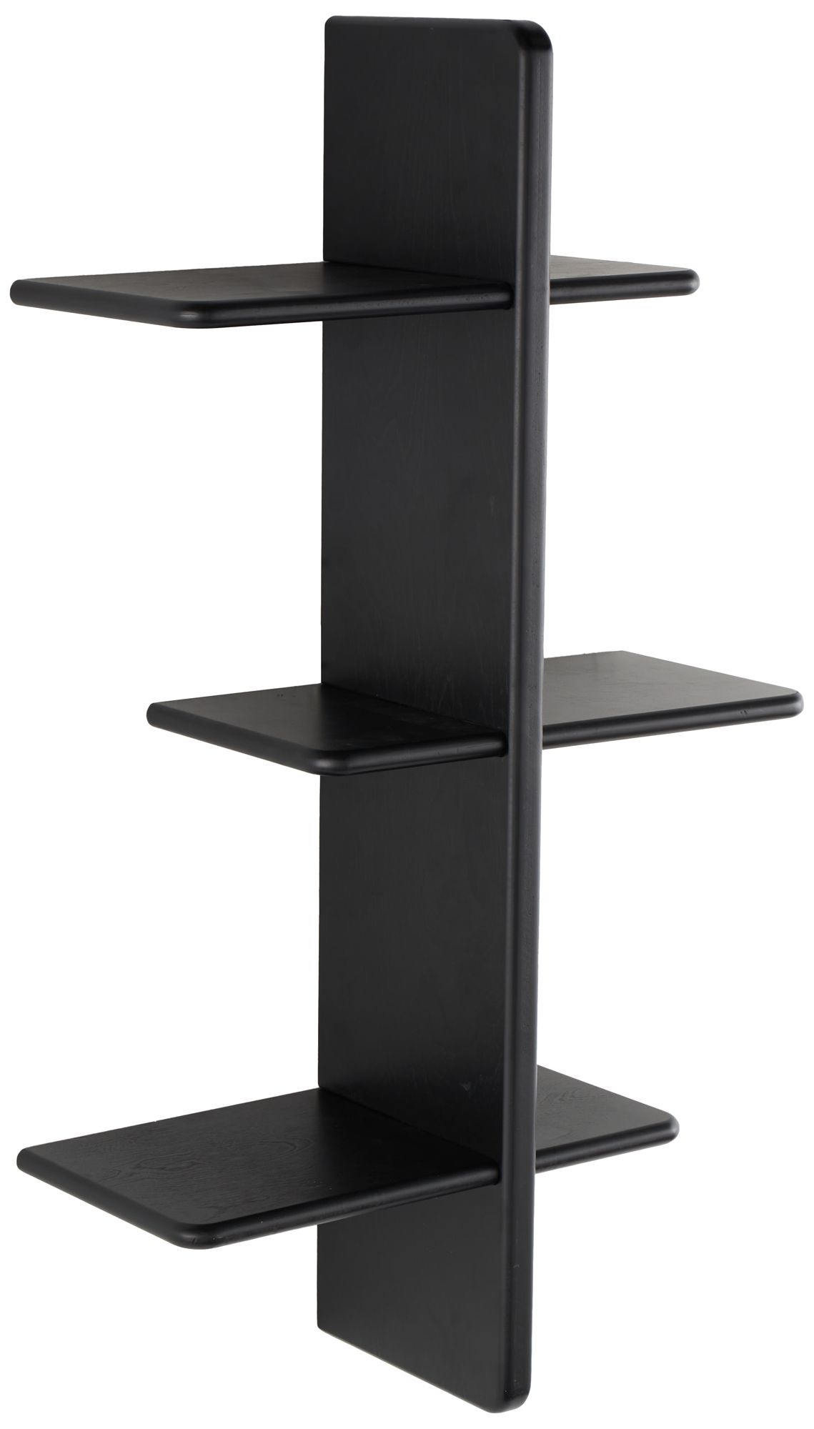 Image 6 Black Wood Modern Wall Shelf, 19" x 8" x 33" more views