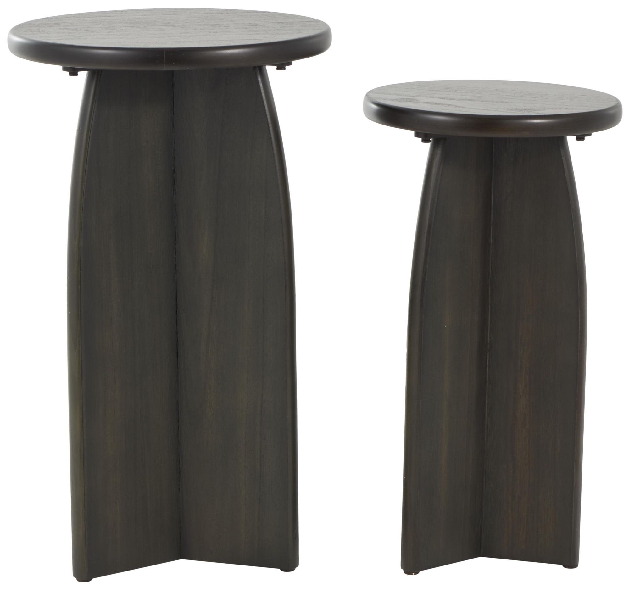 Image 5 Black Wood Traditional Accent Table, S/2 24", 21"H more views