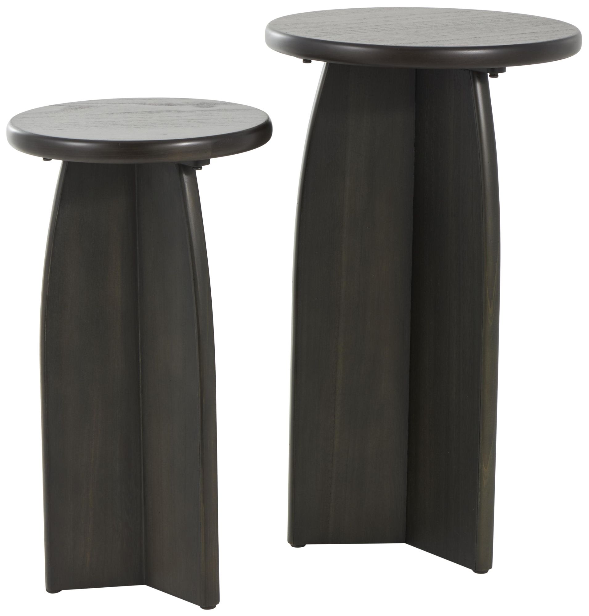 Image 6 Black Wood Traditional Accent Table, S/2 24", 21"H more views