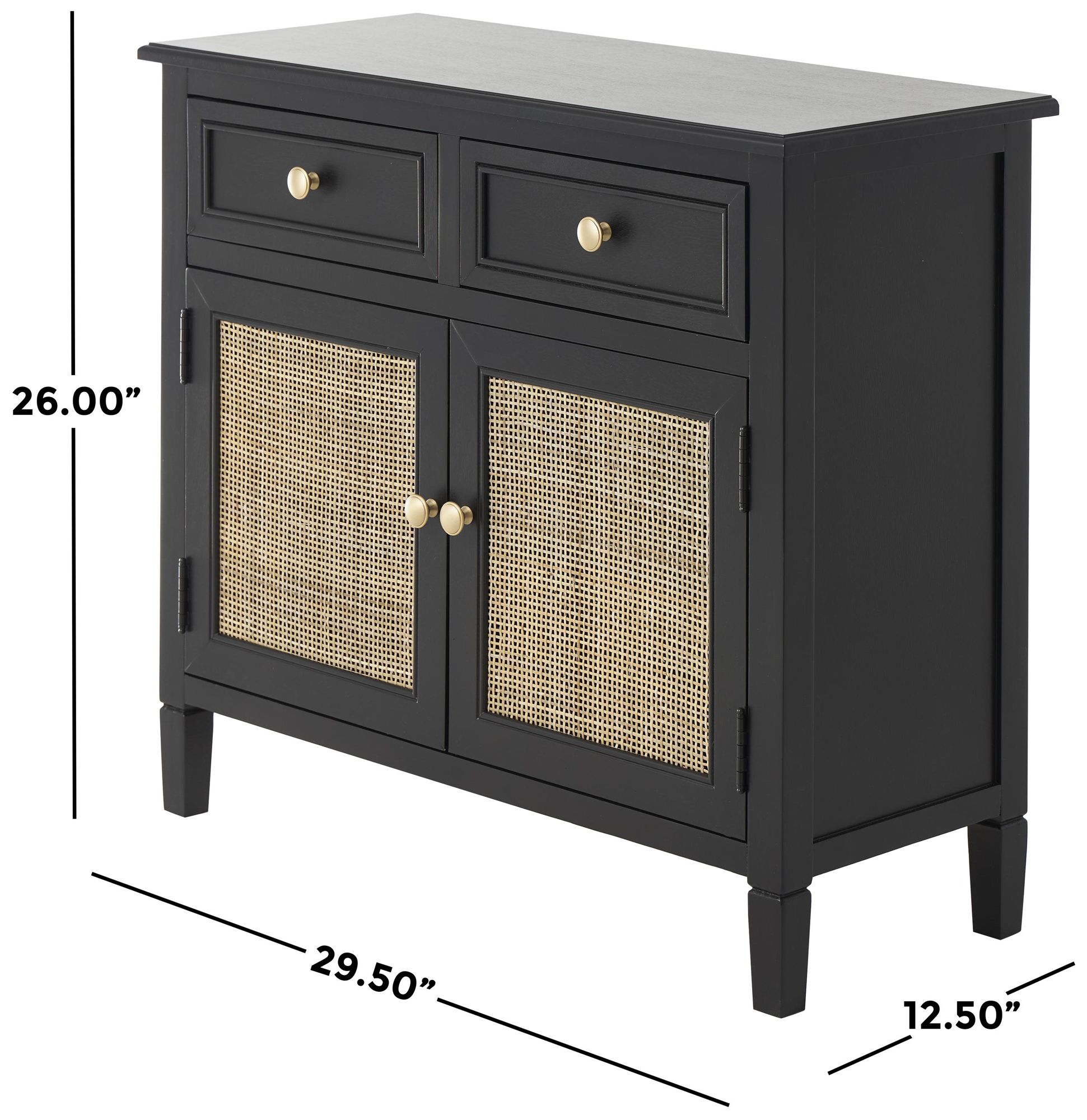 Image 7 Black Wood Traditional Cabinet, 30" x 13" x 26" more views