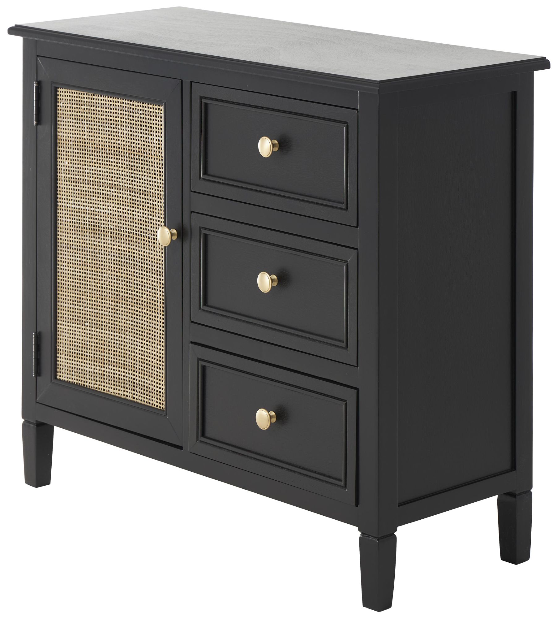 Image 2 Black Wood Traditional Cabinet, 30" x 13" x 26"
