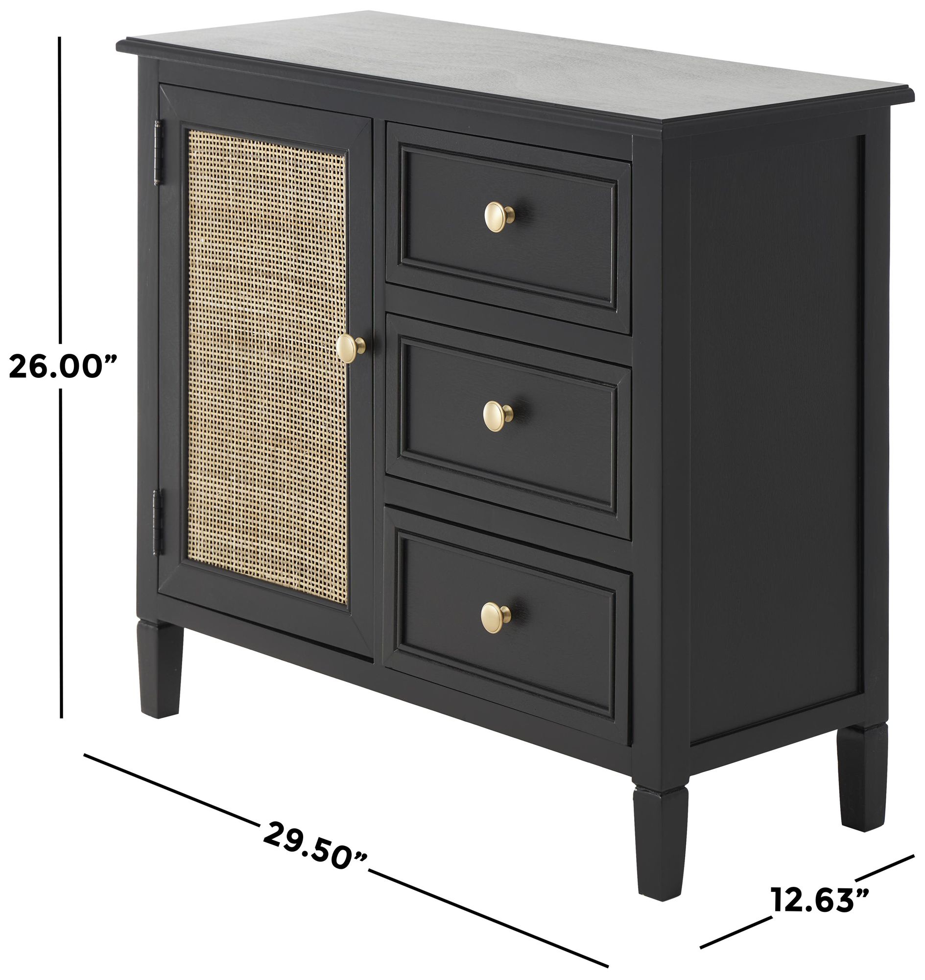 Image 7 Black Wood Traditional Cabinet, 30" x 13" x 26" more views