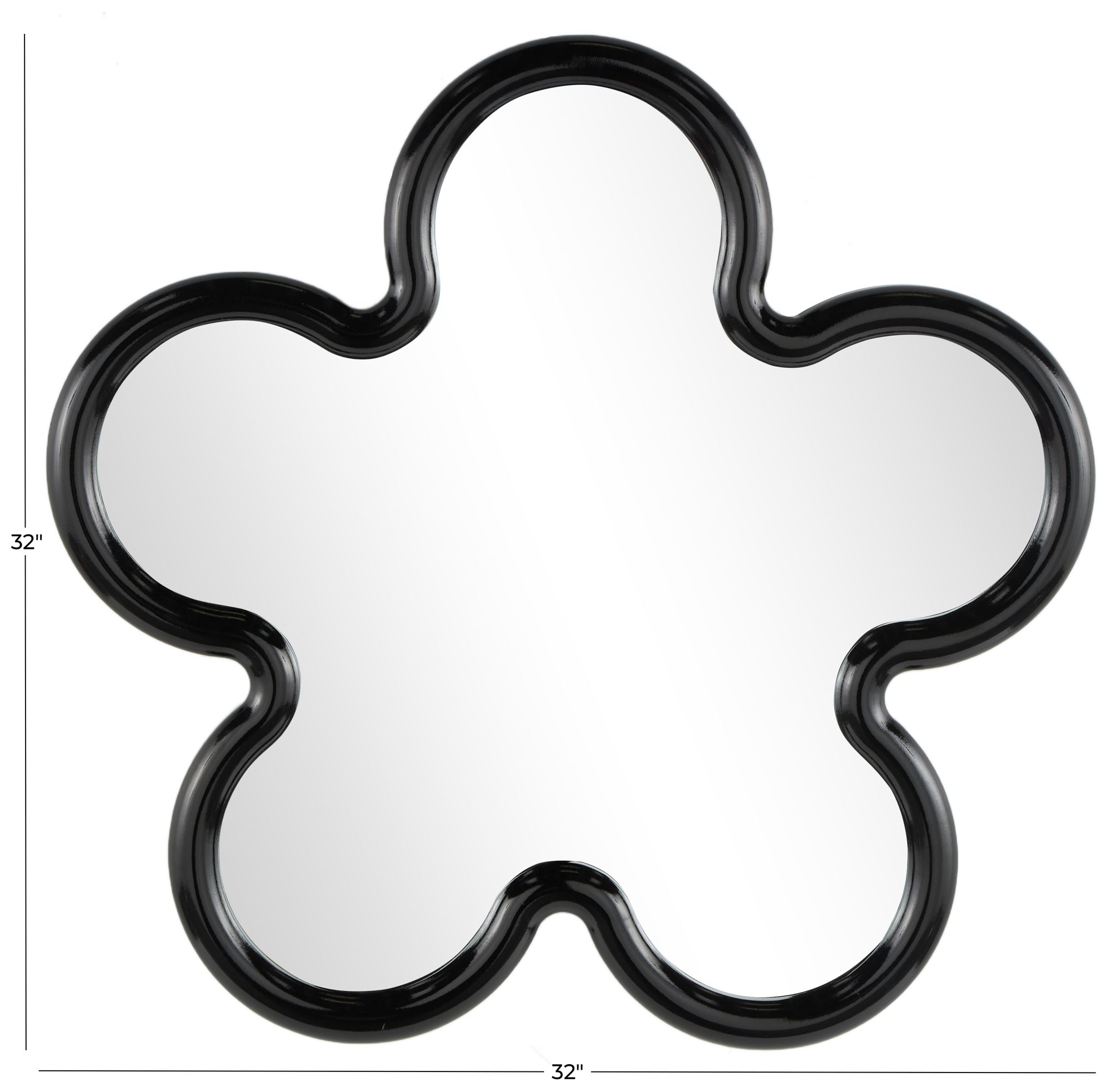 Image 7 Black Wood Traditional Wall Mirror, 32" x 2" x 32" more views