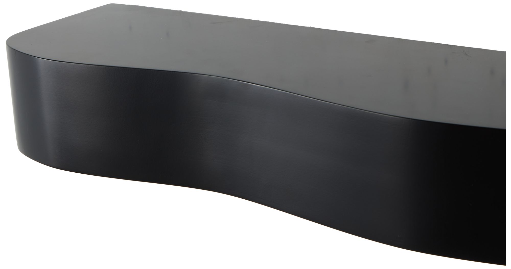 Image 4 Black Wood Traditional Wall Shelf, 48" x 8" x 4" more views