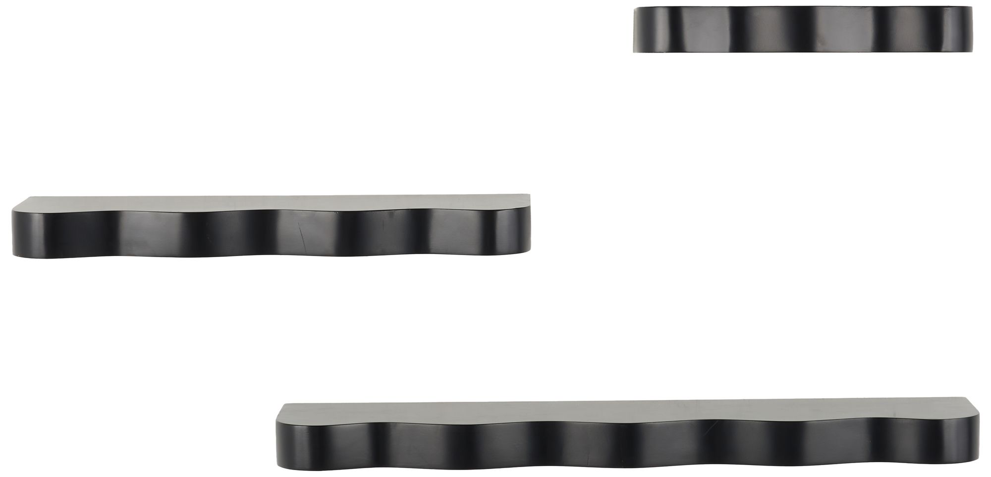 Image 6 Black Wood Traditional Wall Shelf, S/3 30", 22", 14"W more views