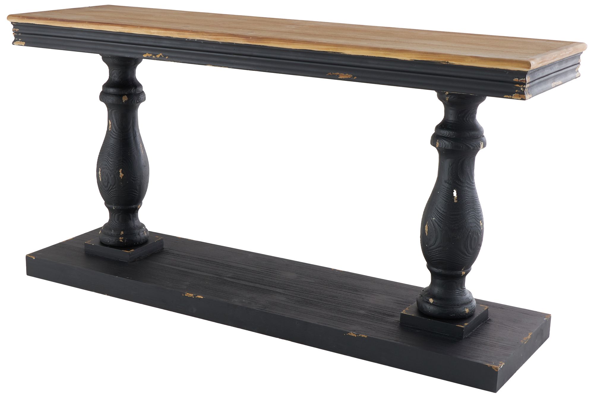 Image 5 Black Wood Vintage Console Table, 59" x 18" x 31" more views