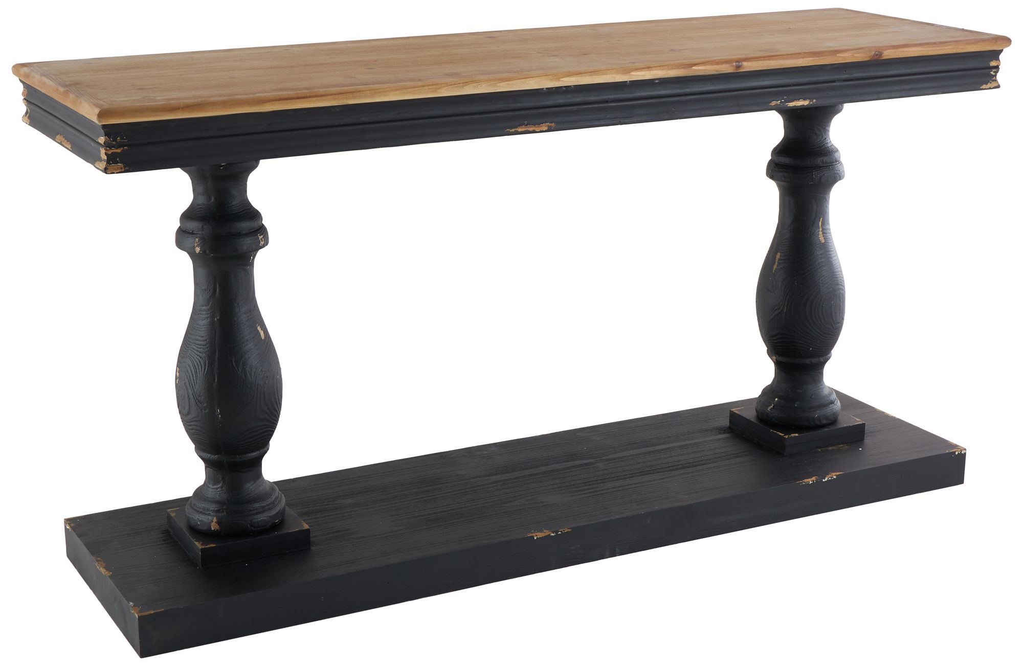 Image 6 Black Wood Vintage Console Table, 59" x 18" x 31" more views