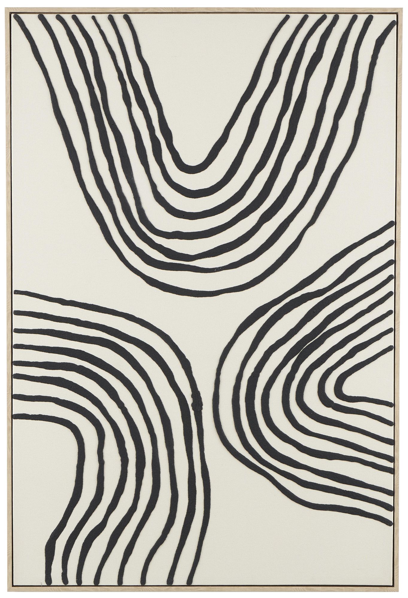 Image 2 Black Wooden Contemporary Framed Wall Art, 33" x 2" x 49"