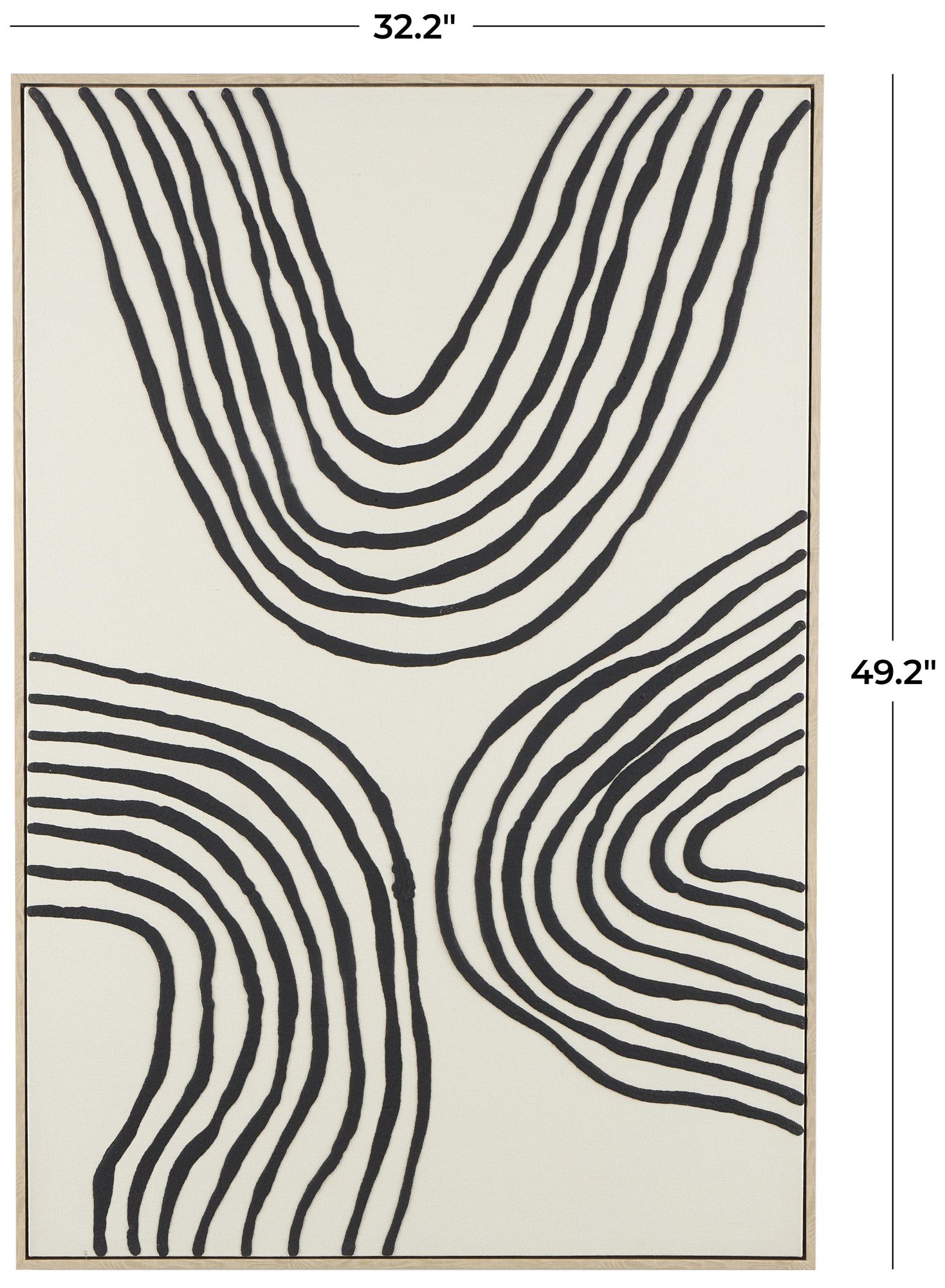 Image 7 Black Wooden Contemporary Framed Wall Art, 33" x 2" x 49" more views