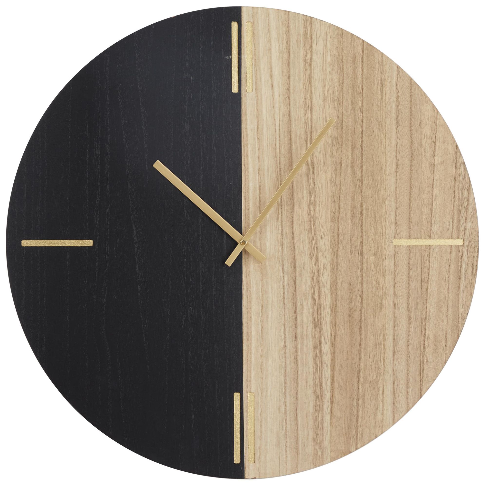 Image 2 Black Wooden Contemporary Wall Clock, 24" x 2" x 24"