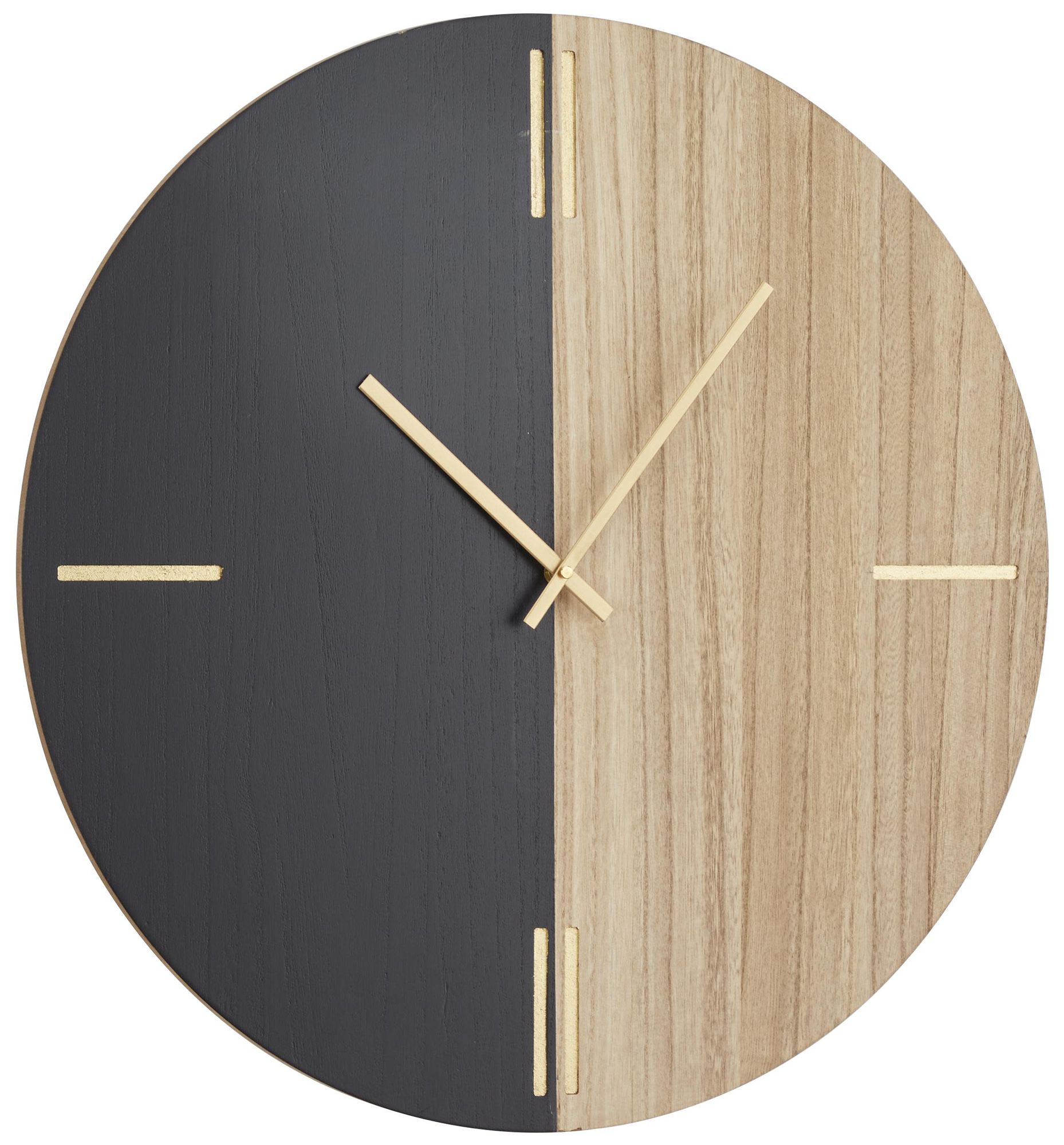Image 5 Black Wooden Contemporary Wall Clock, 24" x 2" x 24" more views