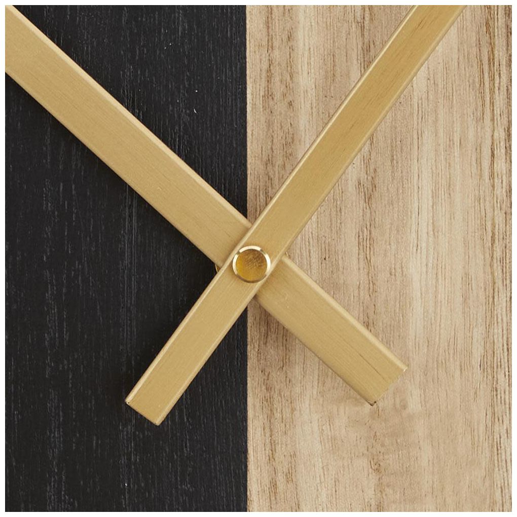 Image 7 Black Wooden Contemporary Wall Clock, 24" x 2" x 24" more views