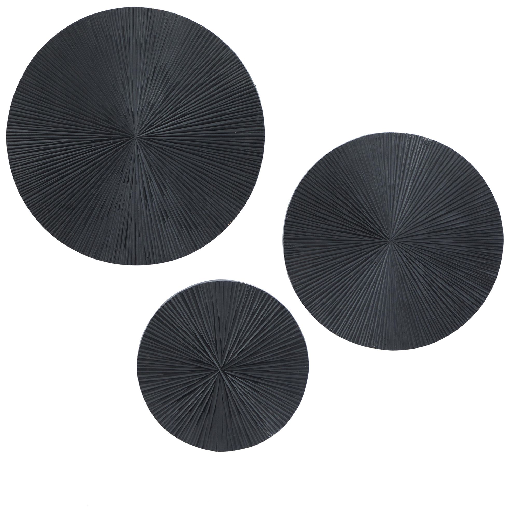 Thumbnail2 of Black Wooden Contemporary Wall Decor, S/3 24", 20", 16"H