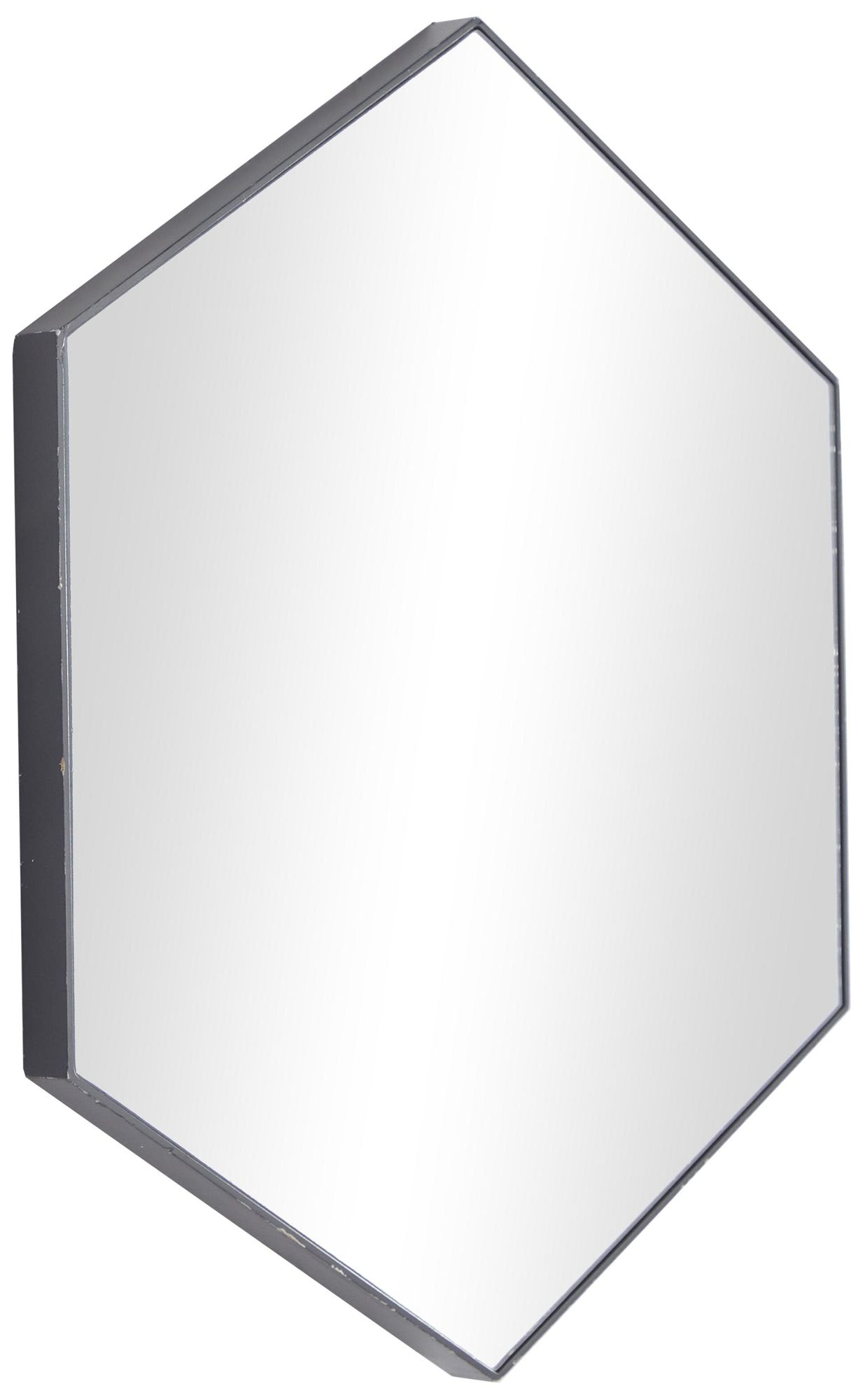 Image 5 Black Wooden Contemporary Wall Mirror, 24" x 1" x 21" more views